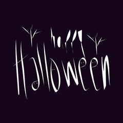  Happy Halloween banner. Handwritten lettering, calligraphy vector illustration. 