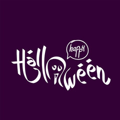  Happy Halloween banner. Handwritten lettering, calligraphy vector illustration. 