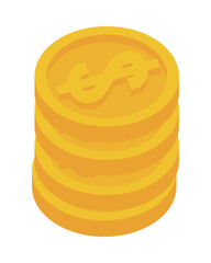 coins money dollars isolated icon