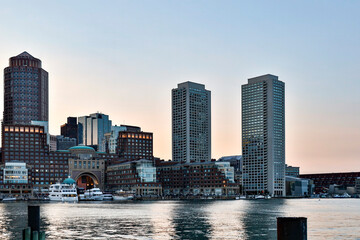 Boston, Massachusetts USA Boston harbour and skyline.