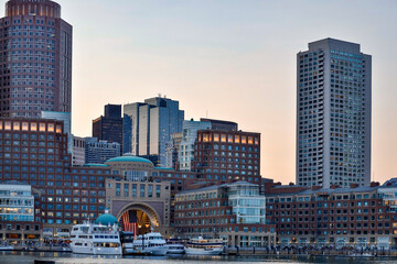 Boston, Massachusetts USA Boston harbour and skyline.