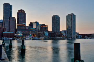 Boston, Massachusetts USA Boston harbour and skyline.