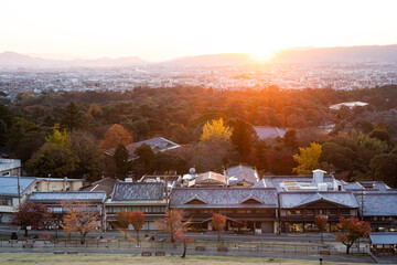 Fototapeta na wymiar Nara city at sunset.