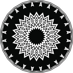 Mandala for greeting card, case print, etc. Abstract pattern. Diwali pattern black and white. Vector illustration