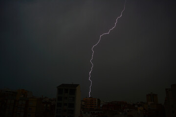 Trueno en Castellón de la plana, España