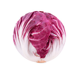 Radicchio, red salad isolated on white background