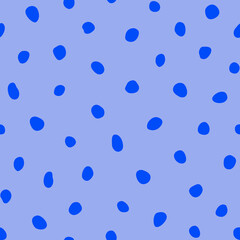 Hipster colorful seamless polka dot pattern. Vector irregular abstract texture with random hand drawn spots.