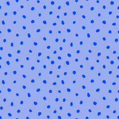 Hipster colorful seamless polka dot pattern. Vector irregular abstract texture with random hand drawn spots.