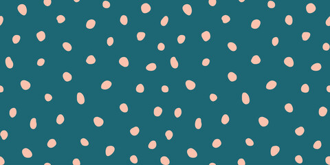 Hipster colorful seamless polka dot pattern. Vector irregular abstract texture with random hand drawn spots.