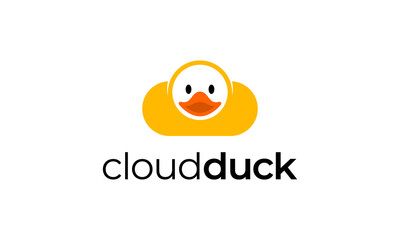 cloud duck logo design template