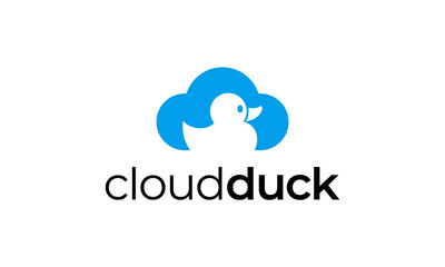 cloud duck logo design template