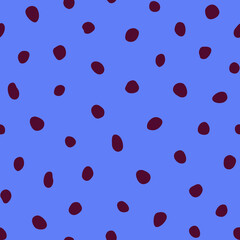 Hipster colorful seamless polka dot pattern. Vector irregular abstract texture with random hand drawn spots.
