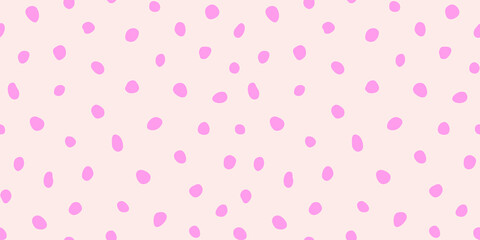 Hipster colorful seamless polka dot pattern. Vector irregular abstract texture with random hand drawn spots.