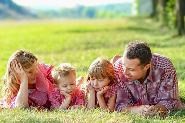 Fototapeta premium Happy family in nature