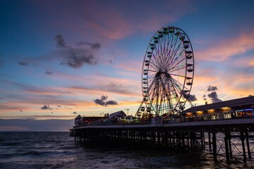 Central Pier Blackpool England Sunset