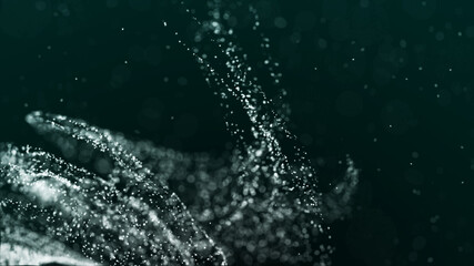 Whirlwind of dust particles. abstract primitives. 3d rendering