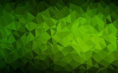 Dark Green vector triangle mosaic cover.