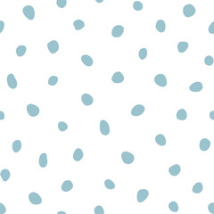 Hipster monochrome seamless polka dot pattern. Vector irregular abstract texture with random hand drawn spots.