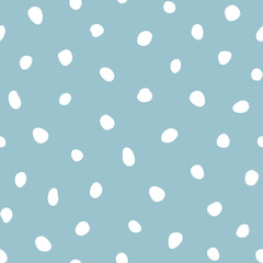 Hipster monochrome seamless polka dot pattern. Vector irregular abstract texture with random hand drawn spots.