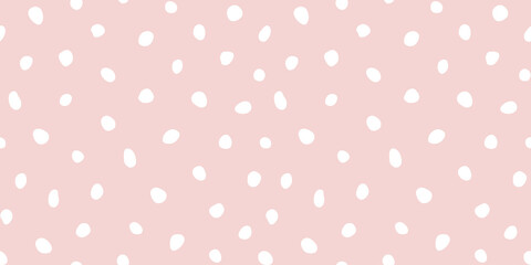 Hipster monochrome seamless polka dot pattern. Vector irregular abstract texture with random hand drawn spots.