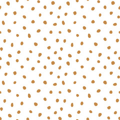 Hipster monochrome seamless polka dot pattern. Vector irregular abstract texture with random hand drawn spots.