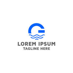 Alphabet G image, Waves of the sea vector logo design idea and inspiration