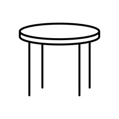 round table furniture decoration isolated icon white background linear