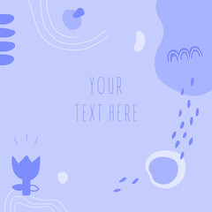 Stoffe zum Nähen Abstract background.Hand drawn various shapes and doodle objects.Simple trendy vector illustrations. Nude blue colors.Contemporary pattern for print with space for text.Design for social networks
