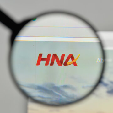 Milan, Italy - November 1, 2017: HNA Group Logo On The Website Homepage.