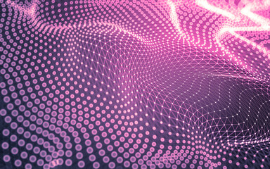 Abstract background. Molecules technology with polygonal shapes, connecting dots and lines. Connection structure. Big data visualization.