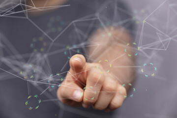connection binary code interface digital touch