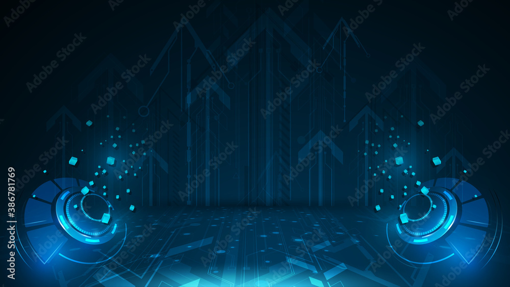 Poster abstract networking computing sci fi technology concept design background eps 10 vector