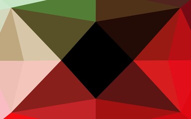 Dark Green, Red vector hexagon mosaic cover.