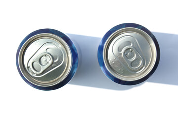beer can on white background, view from the top
