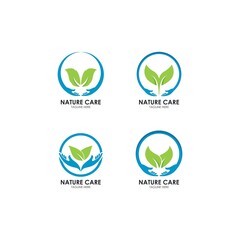 Nature care,back to nature logo vector icon illustration