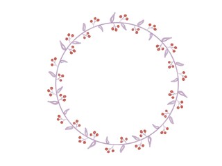 赤い木の実の円形フレーム