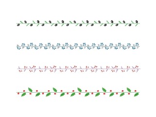植物の飾り線のセット　