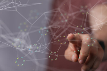 connection binary code interface digital touch