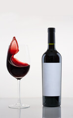 red wine bottle and glass