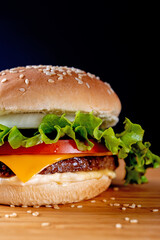 Homemade cheeseburger