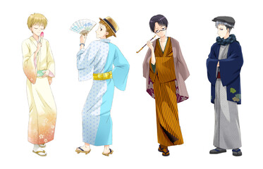 着物を着た男性