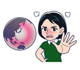 Beautiful woman in a green clothes