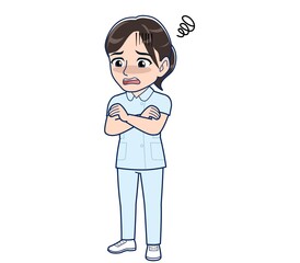 Nurse in a light blue uniform