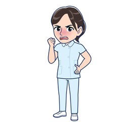 Nurse in a light blue uniform