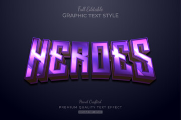 Purple Heroes Editable Premium Text Style Effect
