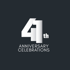 41 Th Anniversary Celebration Vector Template Design Illustration - obrazy, fototapety, plakaty