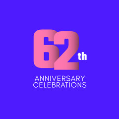 62 Th Anniversary Celebration Vector Template Design Illustration