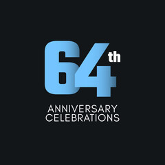 64 Th Anniversary Celebration Vector Template Design Illustration