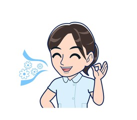 Nurse in a light blue uniform