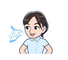 Nurse in a light blue uniform